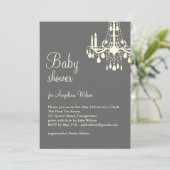 Invitation Lustre de bébé gris et jaune (Debout devant)