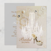 Invitation lustre de champagne paris nuptiale douche thé (Devant / Derrière)