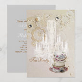 Invitation lustre de champagne paris nuptiale douche thé (Devant / Derrière)