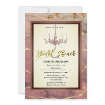 Lustre de Mariage Bougie d'Automne Marbre Or Vin