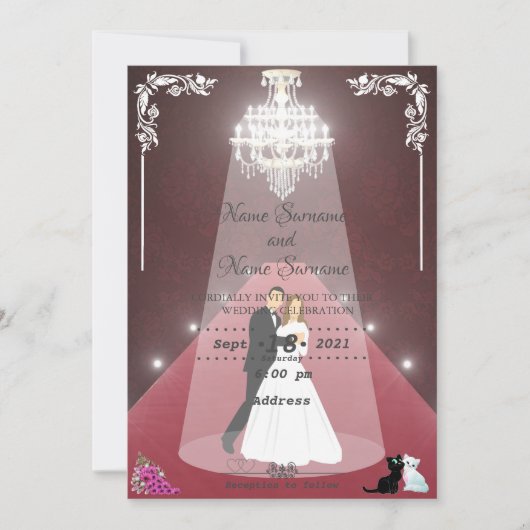 Invitation Lustre de moquette rouge (Devant)