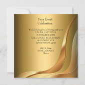 Invitation Lustre doré élégant pour fête (Dos)