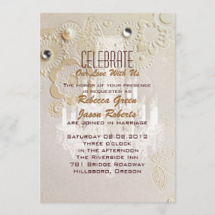 Invitation Lustre élégant aux volutes formelles mariage vinta