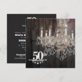Invitation Lustre en bois de grange 50e anniversaire de Maria (Devant / Derrière)