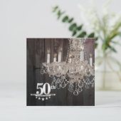 Invitation Lustre en bois de grange 50e anniversaire de Maria (Debout devant)