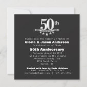 Invitation Lustre en bois de grange 50e anniversaire de Maria (Dos)
