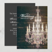 Invitation Lustre en bois rustique de grange pour mariage (Devant / Derrière)