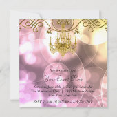 Invitation Lustre en Or Rose pour Soirée de Toutes Occasions (Dos)