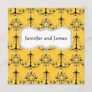 Invitation Lustre Jaune Enregistrer La Date Annonce