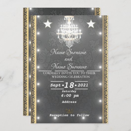 Invitation Lustre lumineux (Devant / Derrière)