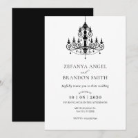Lustre minimaliste noir et blanc mariage