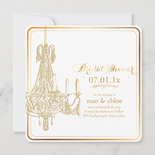 Invitation Lustre PixDezines/douche nuptiale/arrière - plan d (Devant)