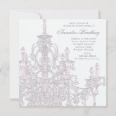 Invitation Lustre rose Doux 16 Anniversaire (Dos)