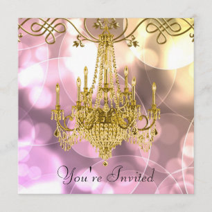 Invitation Lustre Rose Gold pour toutes occasions de fête