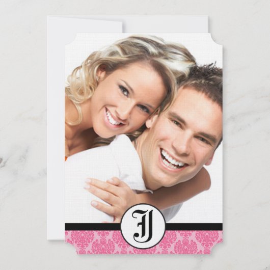 Invitation Lustre rose pâle avec mariage photo invite (Dos)