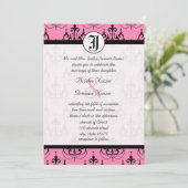 Invitation Lustre rose pâle avec mariage photo invite (Debout devant)