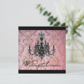 Invitation lustre steampunk gothique damas Mariage (Debout devant)