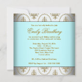 Invitation Lustre turquoise en or Classy Sweet sixteen Ball (Dos)