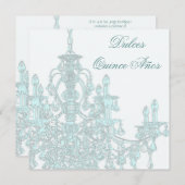 Invitation Lustre turquoise Quinceanera (Devant / Derrière)
