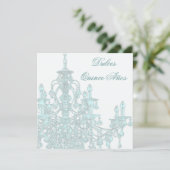 Invitation Lustre turquoise Quinceanera (Debout devant)