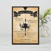Invitation Lustre victorien ・ Mariage noir et crème (Debout devant)