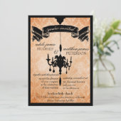 Invitation Lustre victorien ・ Mariage noir et orange pâle (Debout devant)