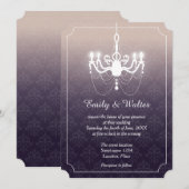 Invitation Lustre vintage Élégant Mariage violet (Devant / Derrière)