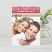 Invitation Lustre Vintage rose et chocolat Brown (Debout devant)