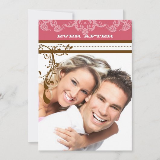 Invitation Lustre Vintage rose et chocolat Brown (Devant)