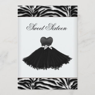 Invitation Lustre Zèbre Zèbre Sweet Sixteen Anniversaire