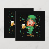 Invitation Lutin buvant de la bière St. Patrick's Day (Devant / Derrière)