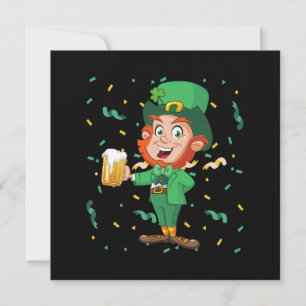Invitation Lutin buvant de la bière St. Patrick's Day