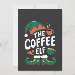 Invitation Lutin de café Noël drôle de caféine Amoureux de No