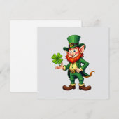 Invitation lutin et trèfle à 4 feuilles (Devant / Derrière)