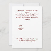 Invitation Lutin Malicieux Se Cachant dans une Forêt Enchanté (Dos)