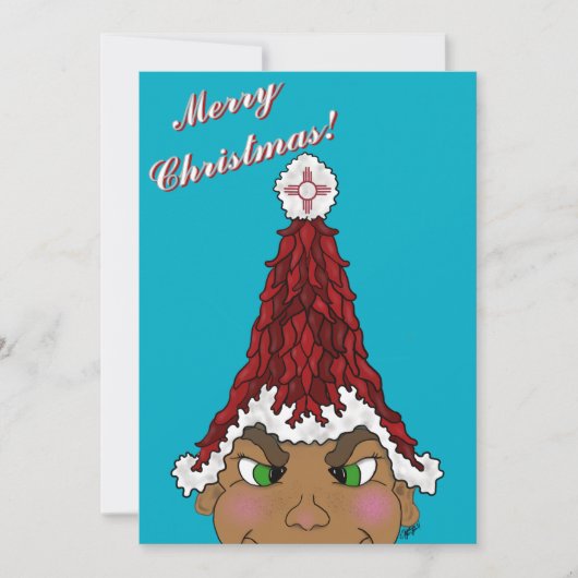 Invitation Lutin portant un chapeau de Père Noël au piment ro (Devant)