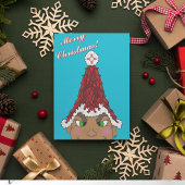 Invitation Lutin portant un chapeau de Père Noël au piment ro