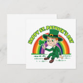 Invitation Lutrin de dessin animé mignon avec trèfle et arc-e (Devant / Derrière)