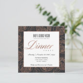 INVITATION LUX BLUSH ROSE PÂLE OR ROSE GOLD NOIR FLORAL SOIRÉ (Debout devant)