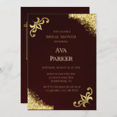 Invitation Lux Bourgogne Gold Floury Parties scintillant Fête (Devant / Derrière)