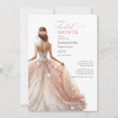 Invitation Lux d'or rose classique mariage lux (Devant)