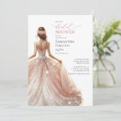 Invitation Lux d'or rose classique mariage lux (Debout devant)