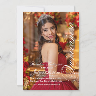 Invitation Lux et élégant Photo Quinceanera Gold