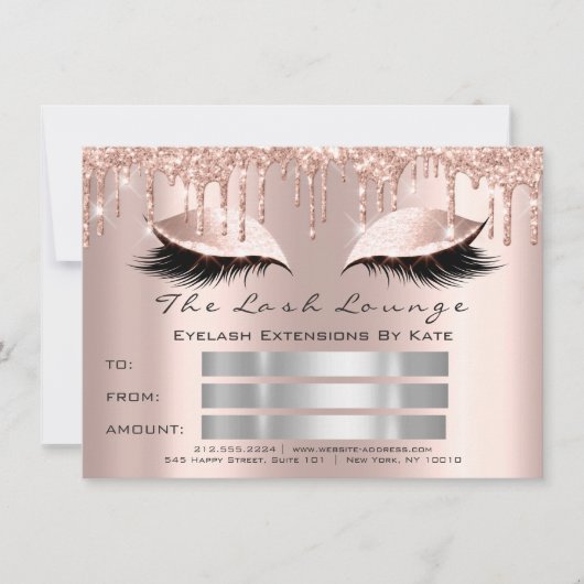 Invitation Lux Lashes Gris Spark Gold Maquillage certificat c (Devant)