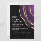 Invitation Lux violet or agate noir mariage (Devant)