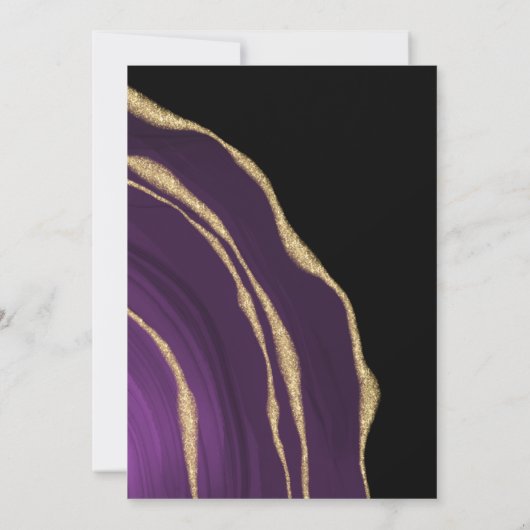 Invitation Lux violet or agate noir mariage (Dos)