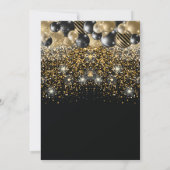 Invitation Luxe 30e anniversaire Black Gold Balloon Parties s (Dos)