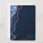 Invitation Luxe Agate Sapphire Blue Rose Gold 30e anniversair (Dos)