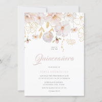 Luxe Aquarelle Fleur sauvage Blush Quinceanera