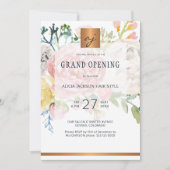 Invitation Luxe aquarelle or beauté salon grand ouverture (Devant)